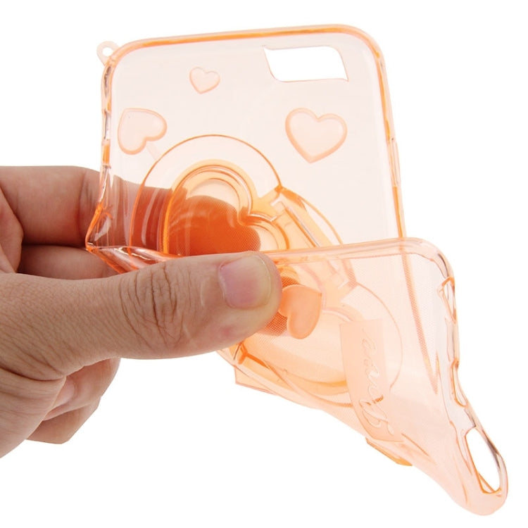 3D Love Heart Pattern TPU Protective Case with Holder & Lanyard for iPhone 6 & 6S