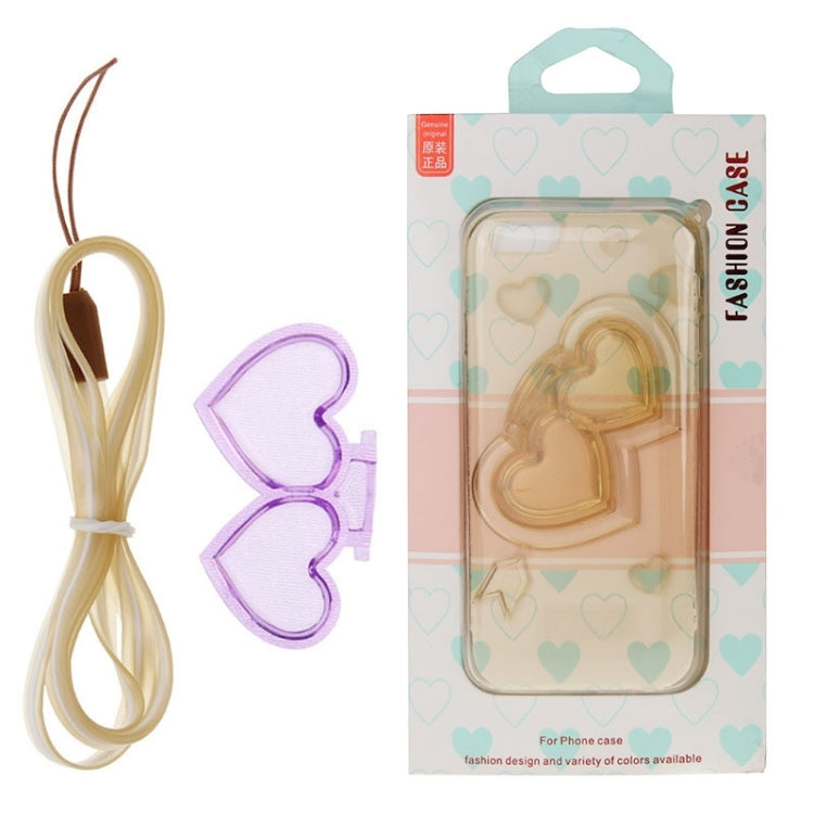 3D Love Heart Pattern TPU Protective Case with Holder & Lanyard for iPhone 6 & 6S
