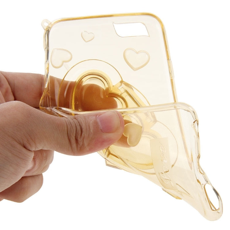 3D Love Heart Pattern TPU Protective Case with Holder & Lanyard for iPhone 6 & 6S