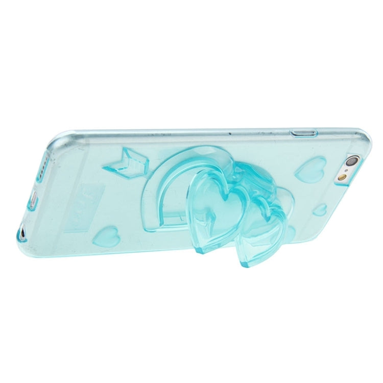 3D Love Heart Pattern TPU Protective Case with Holder & Lanyard for iPhone 6 & 6S