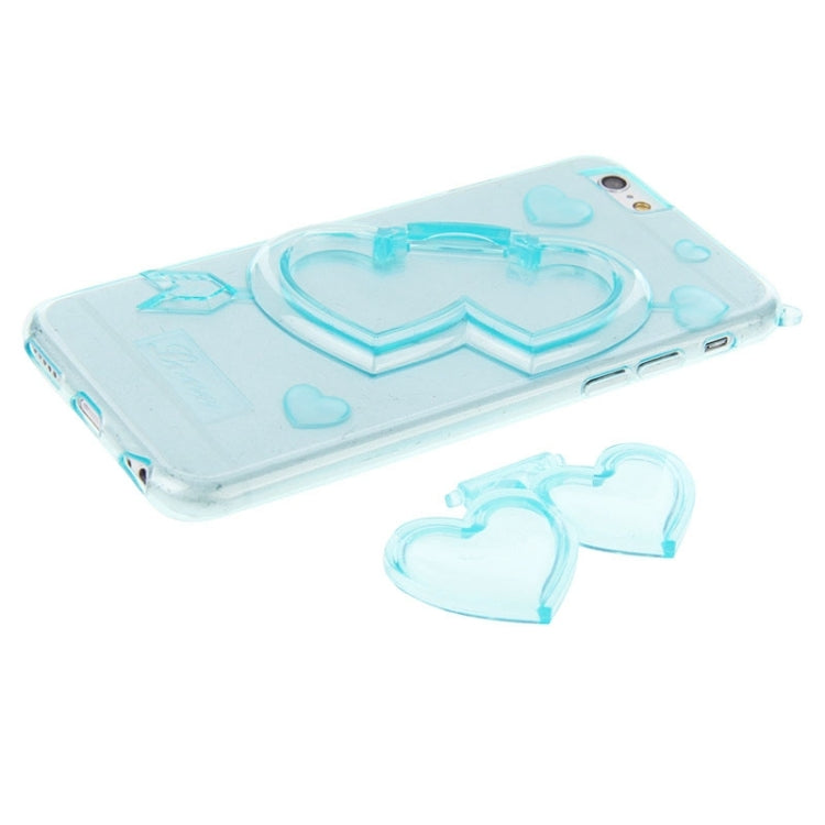 3D Love Heart Pattern TPU Protective Case with Holder & Lanyard for iPhone 6 & 6S