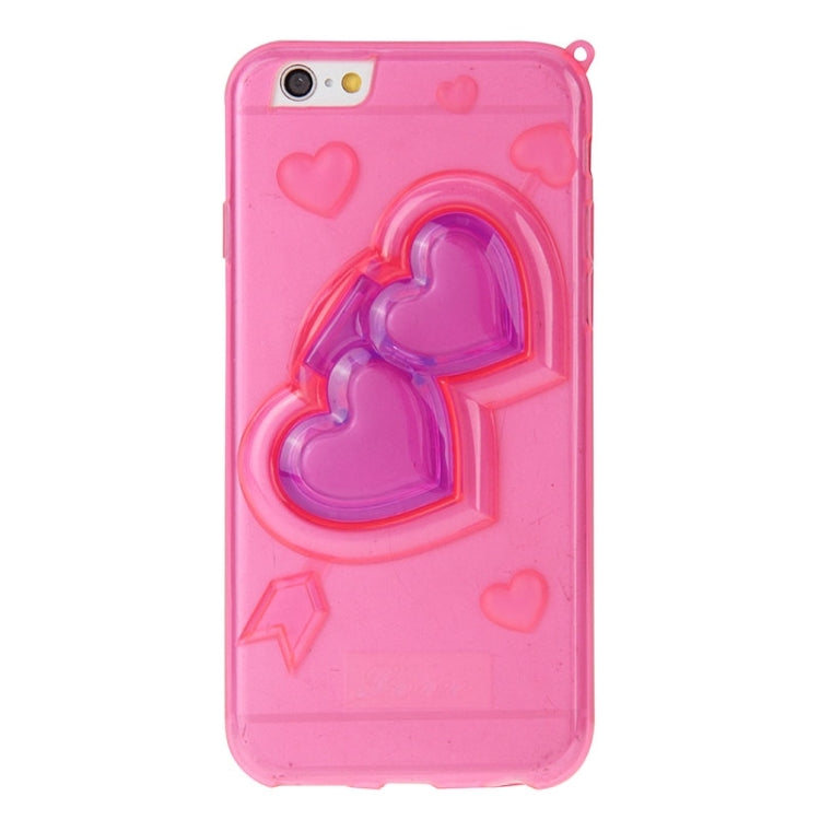 3D Love Heart Pattern TPU Protective Case with Holder & Lanyard for iPhone 6 & 6S