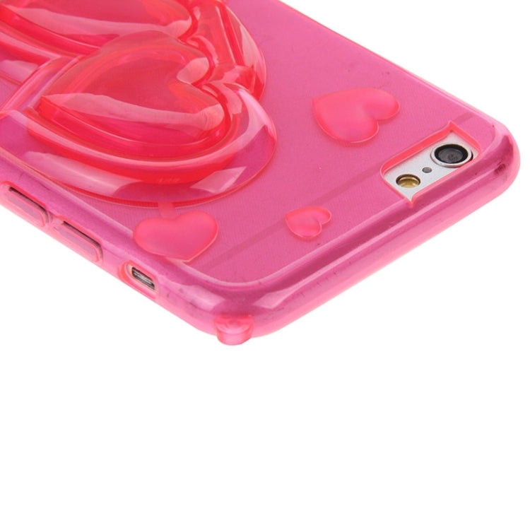 3D Love Heart Pattern TPU Protective Case with Holder & Lanyard for iPhone 6 & 6S
