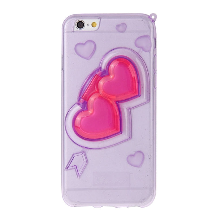 3D Love Heart Pattern TPU Protective Case with Holder & Lanyard for iPhone 6 & 6S