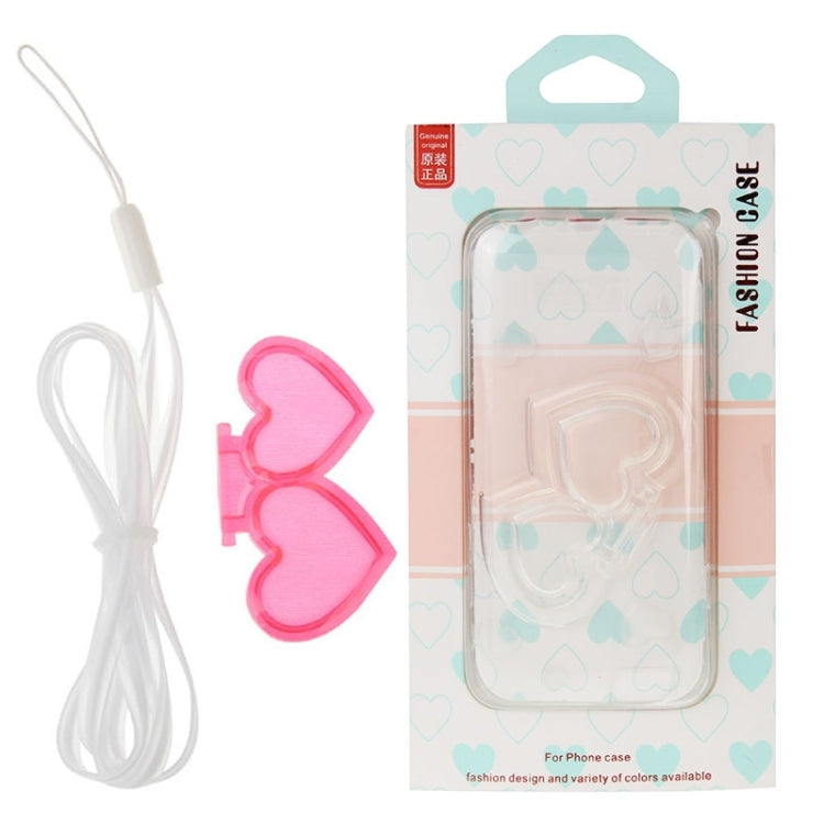 3D Love Heart Pattern TPU Protective Case with Holder & Lanyard for iPhone 6 & 6S