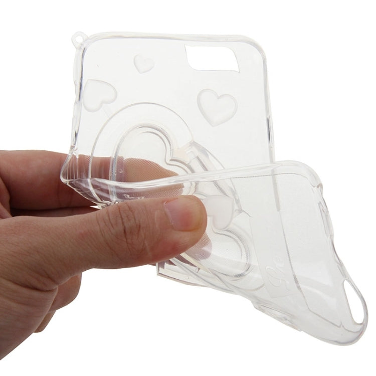 3D Love Heart Pattern TPU Protective Case with Holder & Lanyard for iPhone 6 & 6S