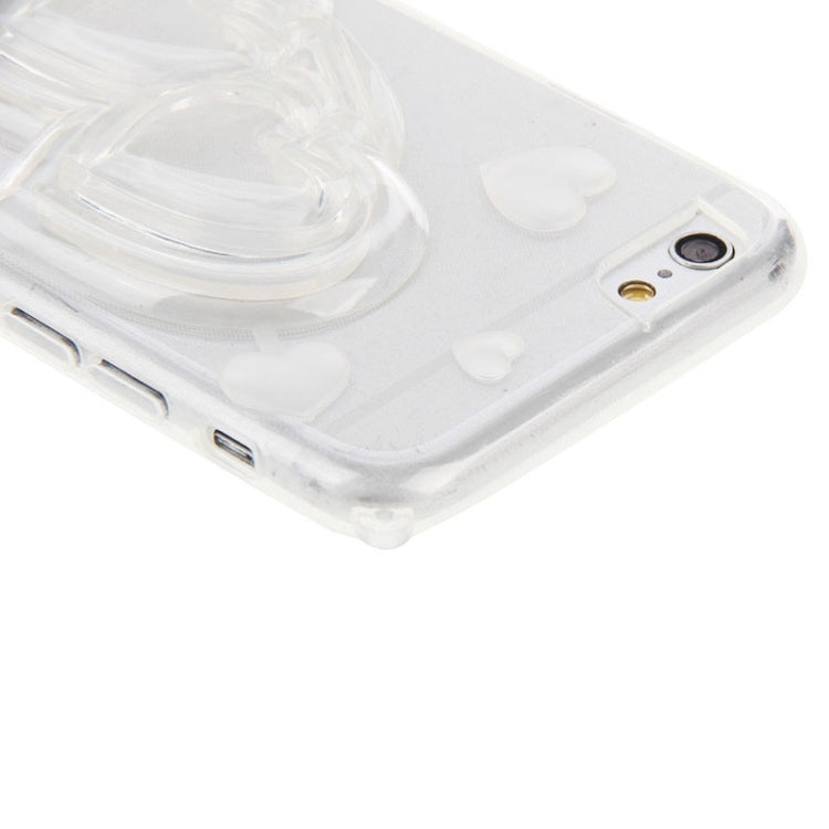 3D Love Heart Pattern TPU Protective Case with Holder & Lanyard for iPhone 6 & 6S