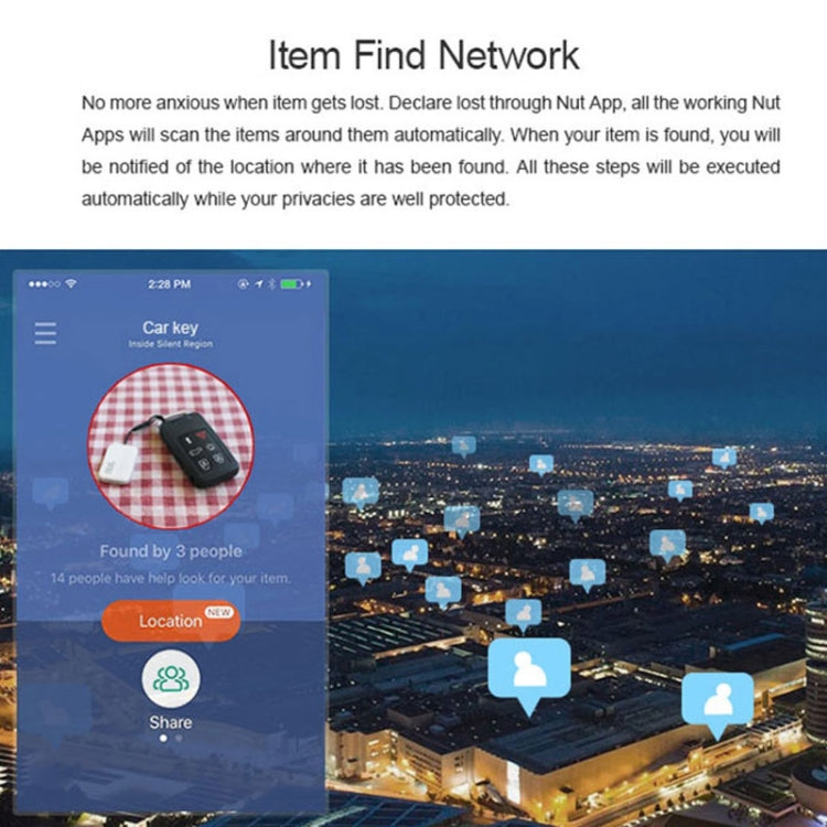 Nut Mini Intelligent Bluetooth 4.0 Anti-lost Tracking Tag Alarm Patch