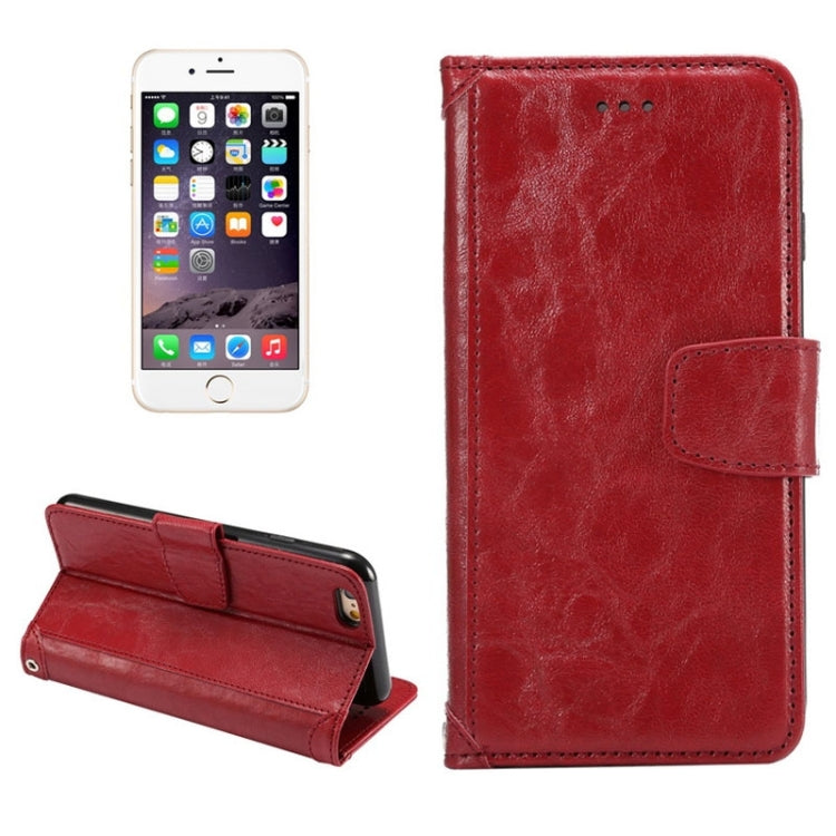 Wax Crazy Horse Texture Horizontal Flip Leather Case with Holder & Card Slots & Wallet & Photo Frame for iPhone 6