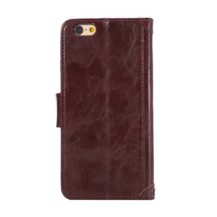 Wax Crazy Horse Texture Horizontal Flip Leather Case with Holder & Card Slots & Wallet & Photo Frame for iPhone 6
