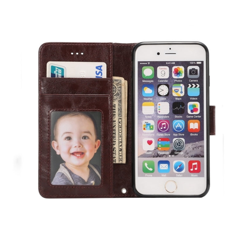 Wax Crazy Horse Texture Horizontal Flip Leather Case with Holder & Card Slots & Wallet & Photo Frame for iPhone 6