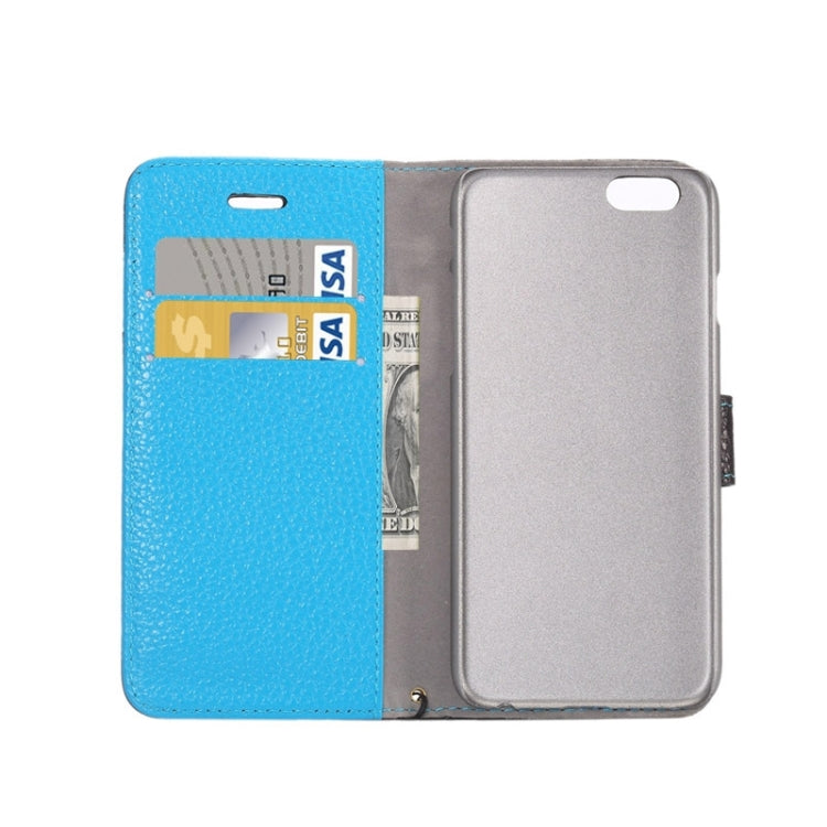 Litchi Texture Horizontal Flip Color Matching Style Leather Case with Holder & Card Slots & Wallet & Lanyard for iPhone 6