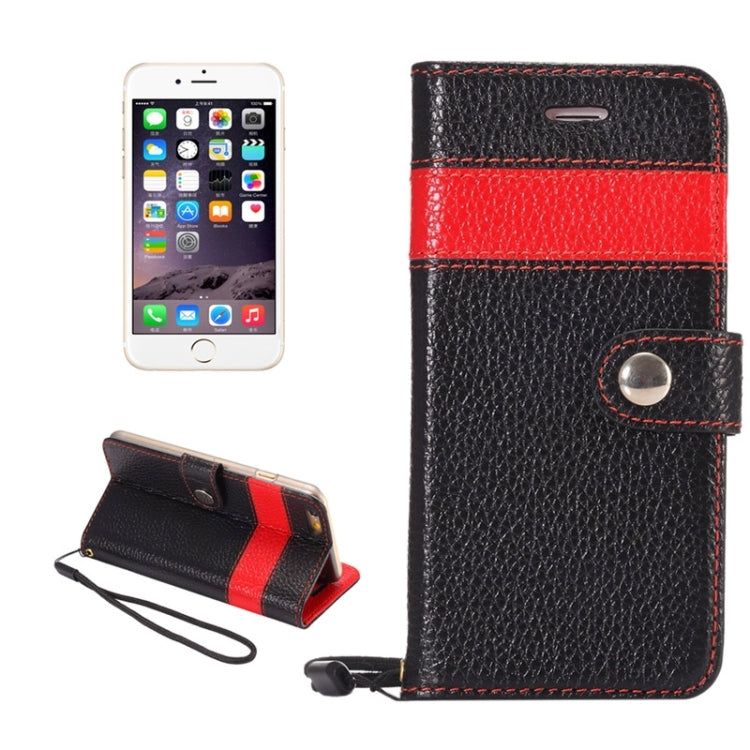 Litchi Texture Horizontal Flip Color Matching Style Leather Case with Holder & Card Slots & Wallet & Lanyard for iPhone 6
