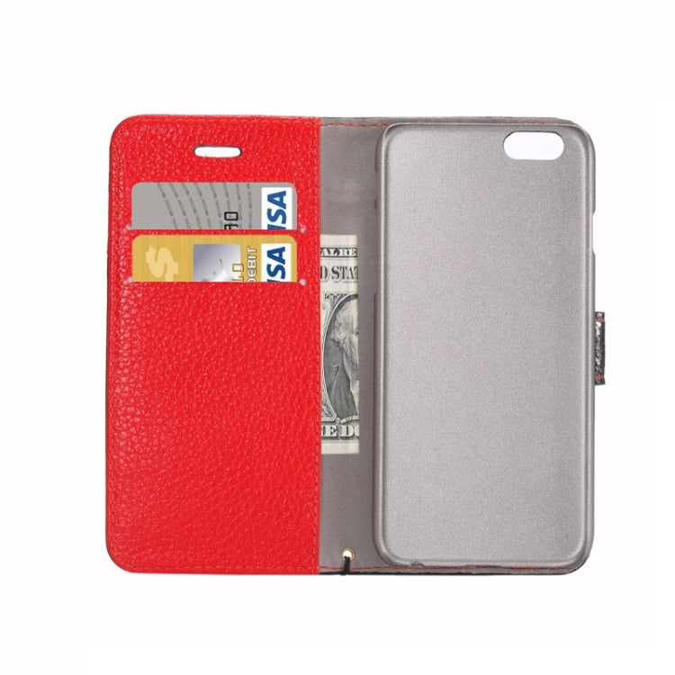 Litchi Texture Horizontal Flip Color Matching Style Leather Case with Holder & Card Slots & Wallet & Lanyard for iPhone 6