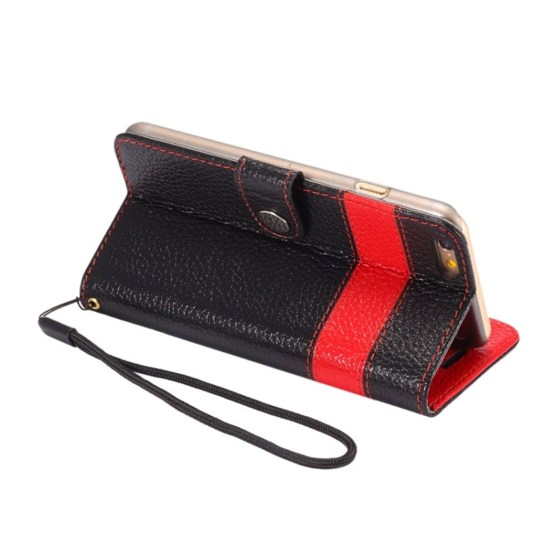 Litchi Texture Horizontal Flip Color Matching Style Leather Case with Holder & Card Slots & Wallet & Lanyard for iPhone 6