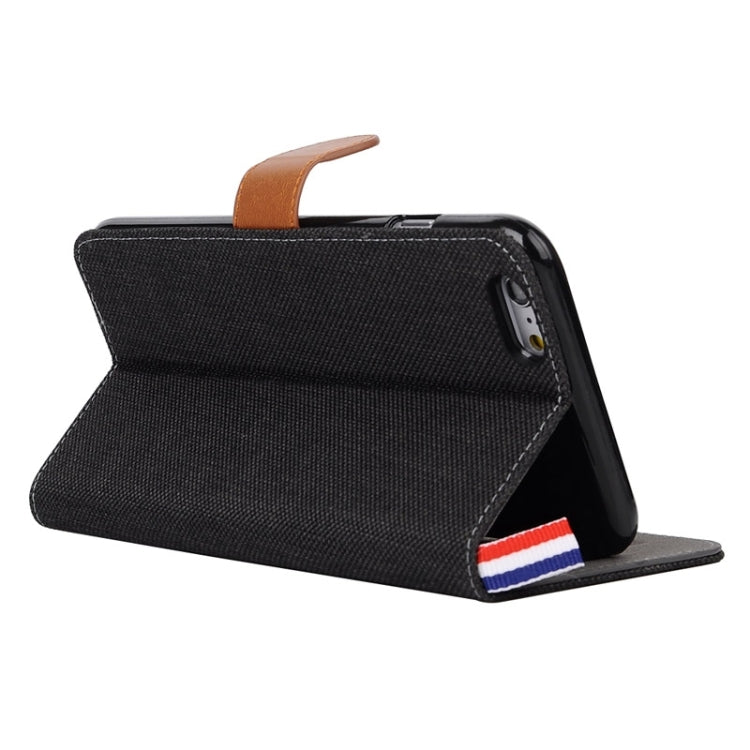 Denim Texture Horizontal Flip Leather Case with Card Slots & Holder & Lanyard for iPhone 6 & 6S