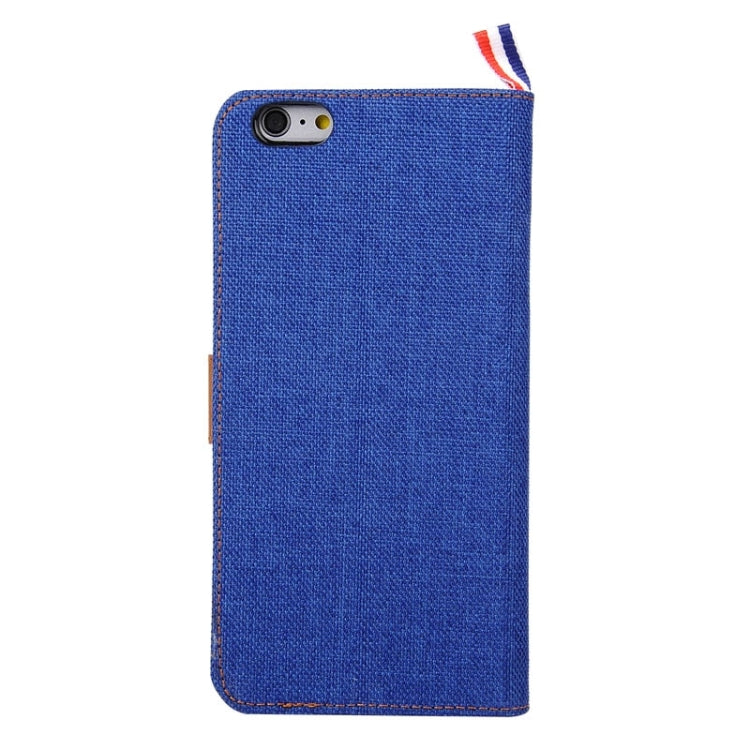 Denim Texture Horizontal Flip Leather Case with Card Slots & Holder & Lanyard for iPhone 6 & 6S