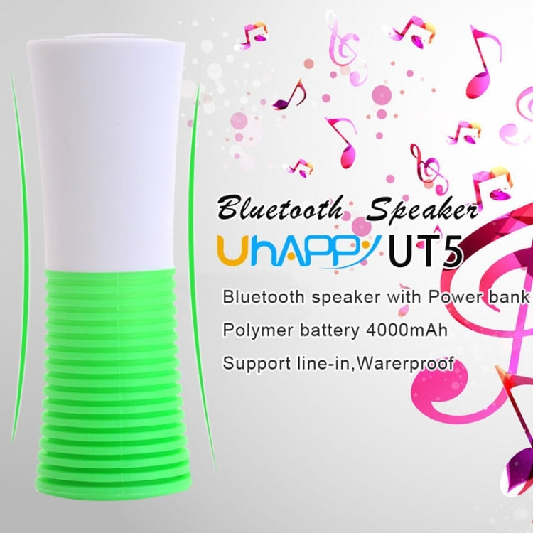 UHAPPY UT5 Portable Waterproof Bluetooth Speaker, with 4000mAh Power Bank, Support Hands-free, 3.5mm Audio Jack