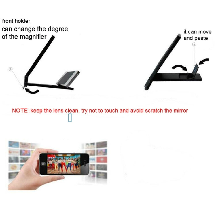 X1 8.0 inch 3X-5X Magnification Angle-Adjustable Eyeshield 3D Video Mobile Screen Magnifier, Size:18.0 cm x 14.2 cm x 1.5 cm