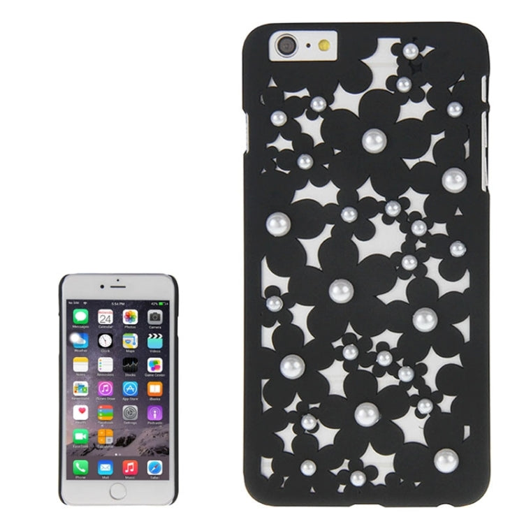Hollow Style Daisy Pearl Encrusted Plastic Protective Case for iPhone 6