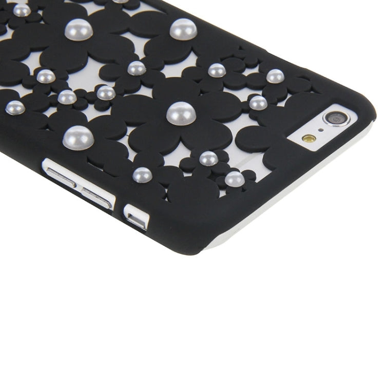 Hollow Style Daisy Pearl Encrusted Plastic Protective Case for iPhone 6