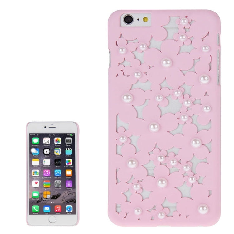 Hollow Style Daisy Pearl Encrusted Plastic Protective Case for iPhone 6