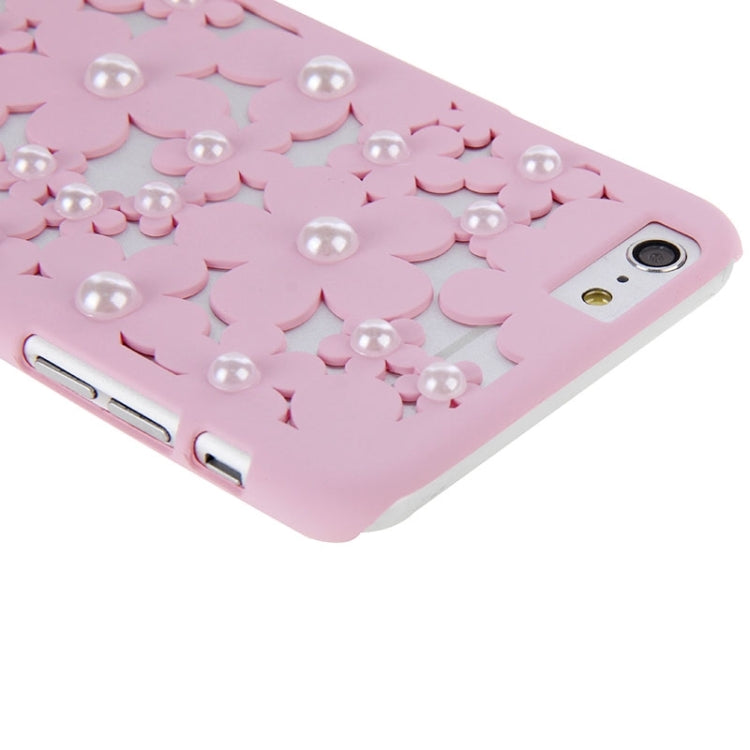 Hollow Style Daisy Pearl Encrusted Plastic Protective Case for iPhone 6