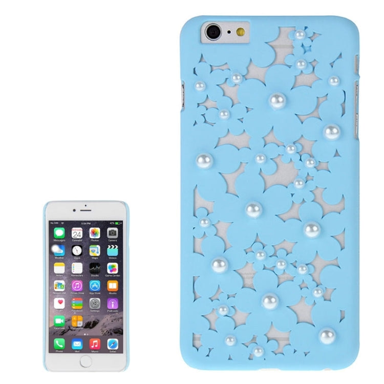Hollow Style Daisy Pearl Encrusted Plastic Protective Case for iPhone 6