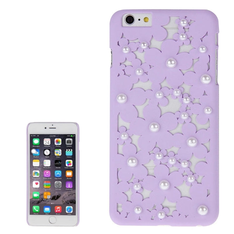 Hollow Style Daisy Pearl Encrusted Plastic Protective Case for iPhone 6