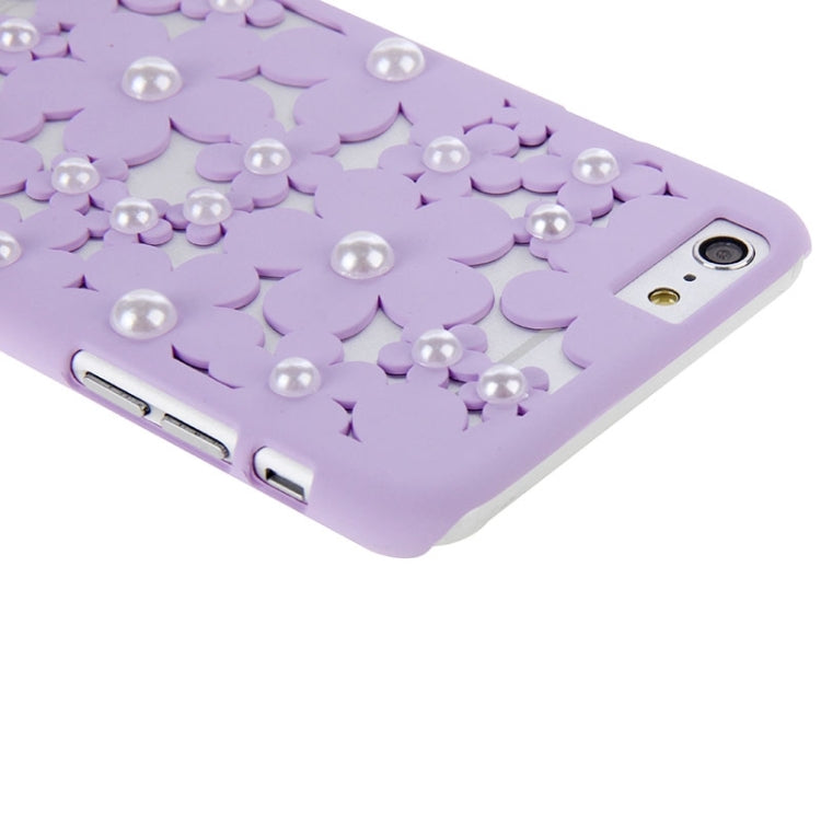 Hollow Style Daisy Pearl Encrusted Plastic Protective Case for iPhone 6