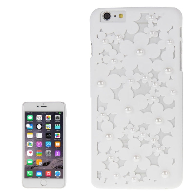 Hollow Style Daisy Pearl Encrusted Plastic Protective Case for iPhone 6