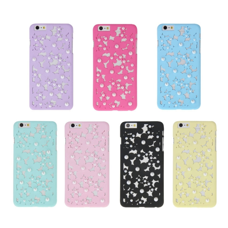 Hollow Style Daisy Pearl Encrusted Plastic Protective Case for iPhone 6