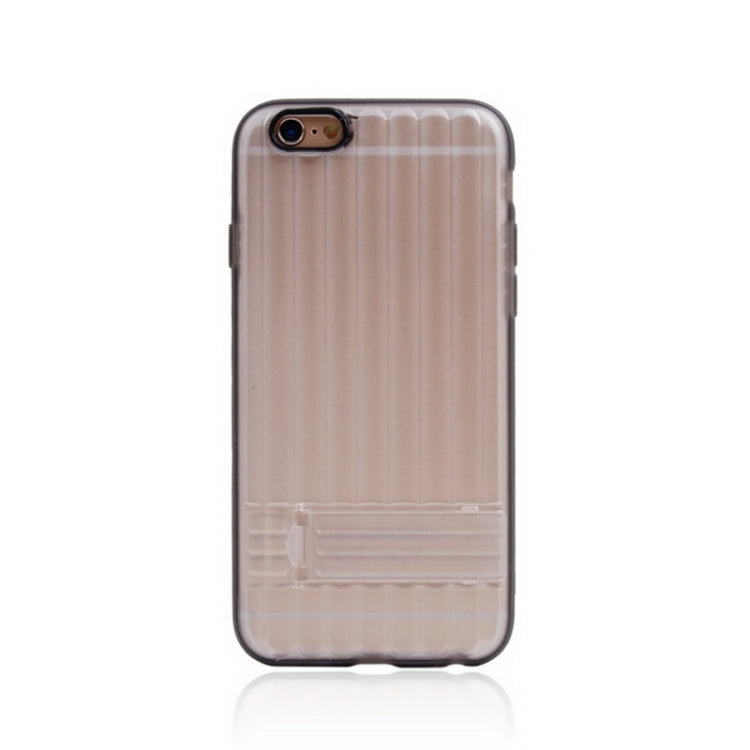 Vertical Stripe Style Transparent Back Cover Protective Case with Holder for iPhone 6