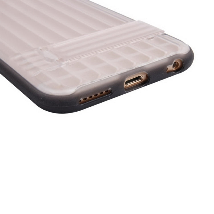 Vertical Stripe Style Transparent Back Cover Protective Case with Holder for iPhone 6