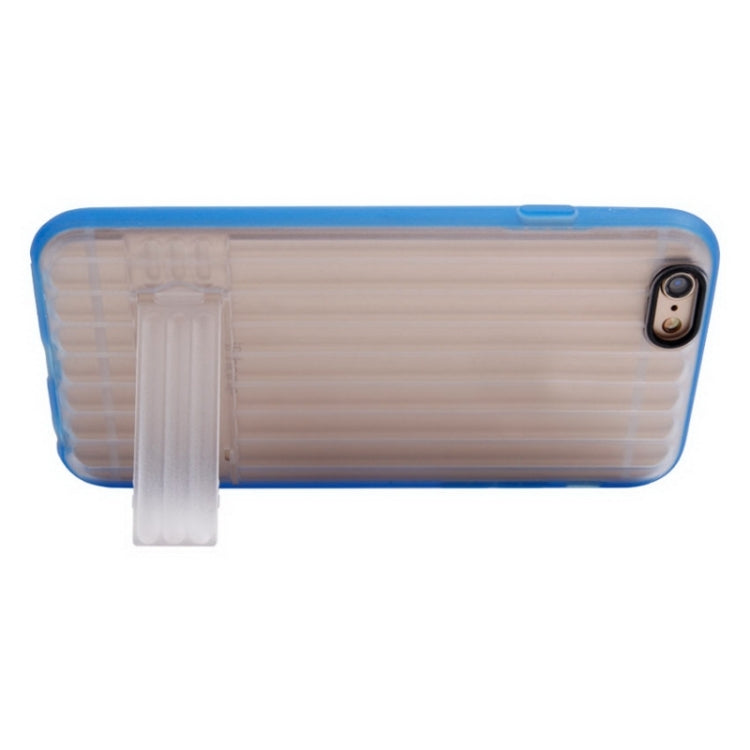 Vertical Stripe Style Transparent Back Cover Protective Case with Holder for iPhone 6