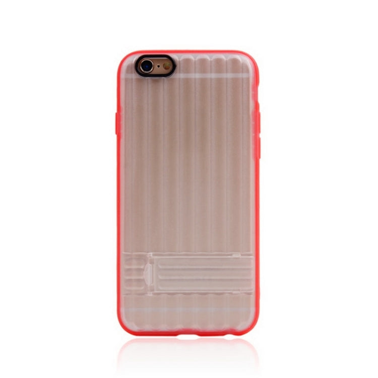 Vertical Stripe Style Transparent Back Cover Protective Case with Holder for iPhone 6
