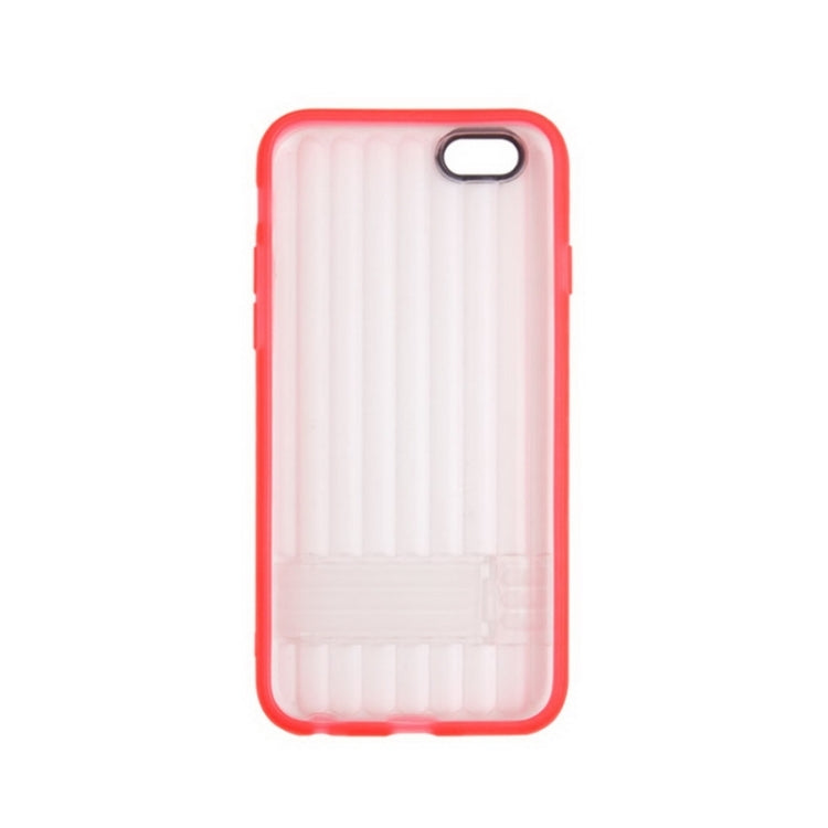 Vertical Stripe Style Transparent Back Cover Protective Case with Holder for iPhone 6