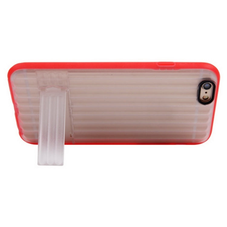 Vertical Stripe Style Transparent Back Cover Protective Case with Holder for iPhone 6