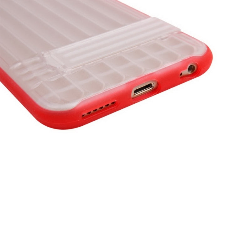 Vertical Stripe Style Transparent Back Cover Protective Case with Holder for iPhone 6