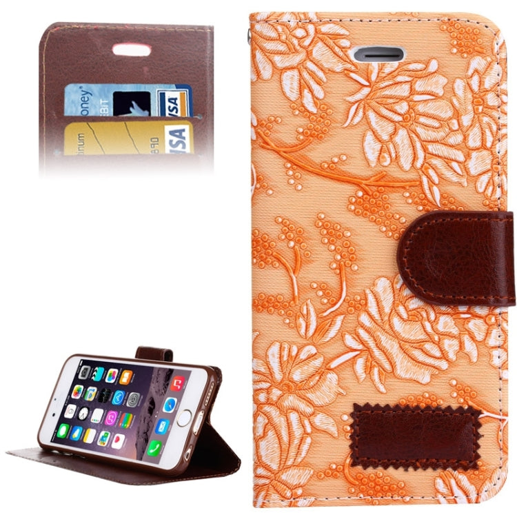 Grape Texture Horizontal Flip Leather Case with Card Slots & Holder for iPhone 6