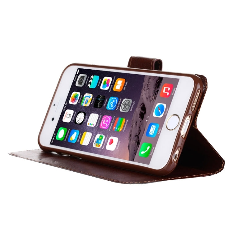 Grape Texture Horizontal Flip Leather Case with Card Slots & Holder for iPhone 6
