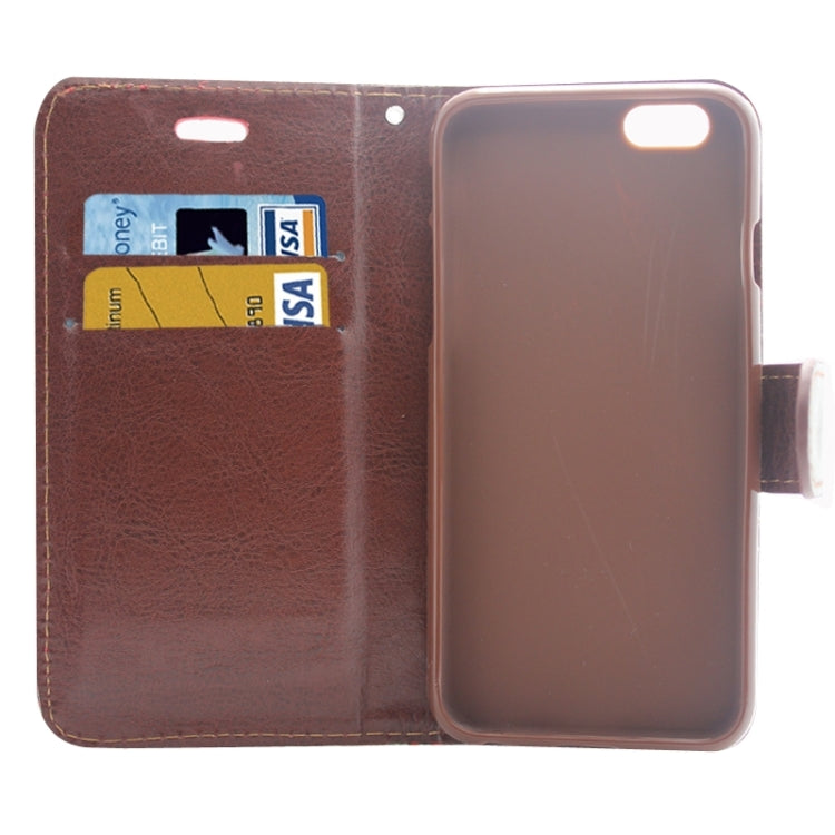 Grape Texture Horizontal Flip Leather Case with Card Slots & Holder for iPhone 6