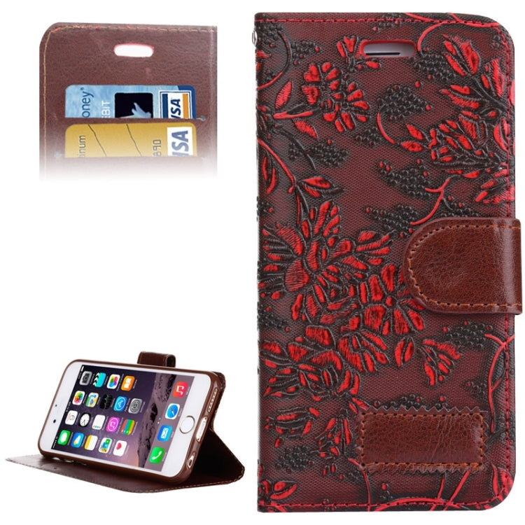 Grape Texture Horizontal Flip Leather Case with Card Slots & Holder for iPhone 6
