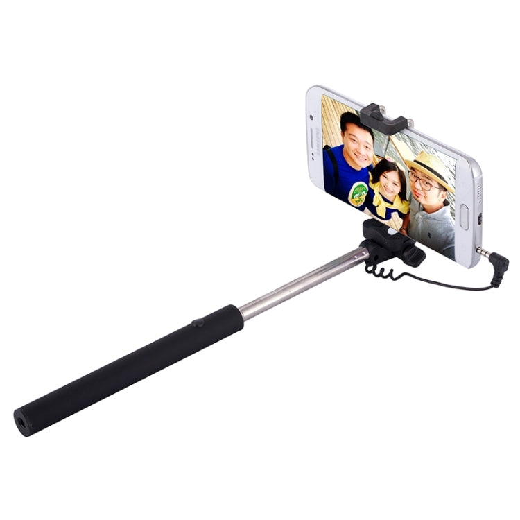 Wire Controlled Metal Selfie Stick Monopod Folding Extendable Plam Handheld Holder for iOS & Android Phone, Folded Length: 16.6cm, Max Extension Length: 63.7cm