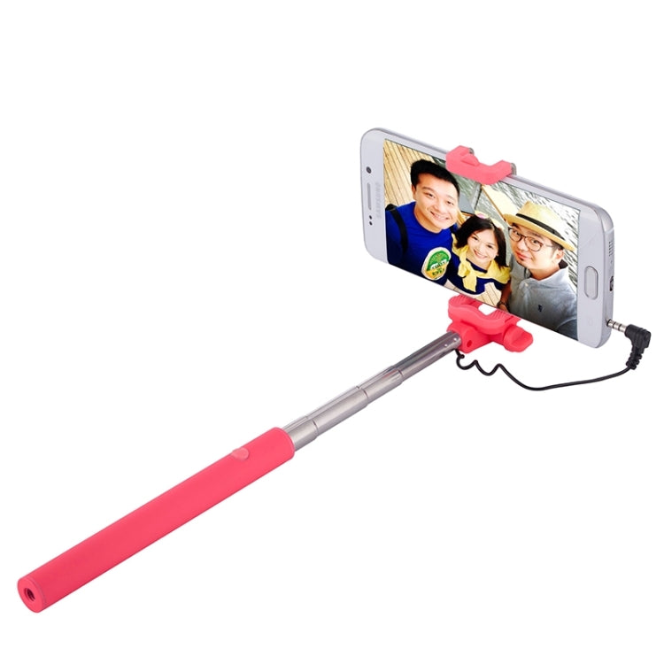 Wire Controlled Metal Selfie Stick Monopod Folding Extendable Plam Handheld Holder for iOS & Android Phone, Folded Length: 16.6cm, Max Extension Length: 63.7cm