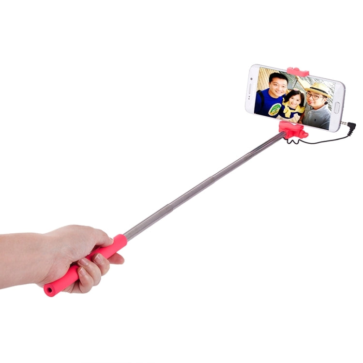 Wire Controlled Metal Selfie Stick Monopod Folding Extendable Plam Handheld Holder for iOS & Android Phone, Folded Length: 16.6cm, Max Extension Length: 63.7cm