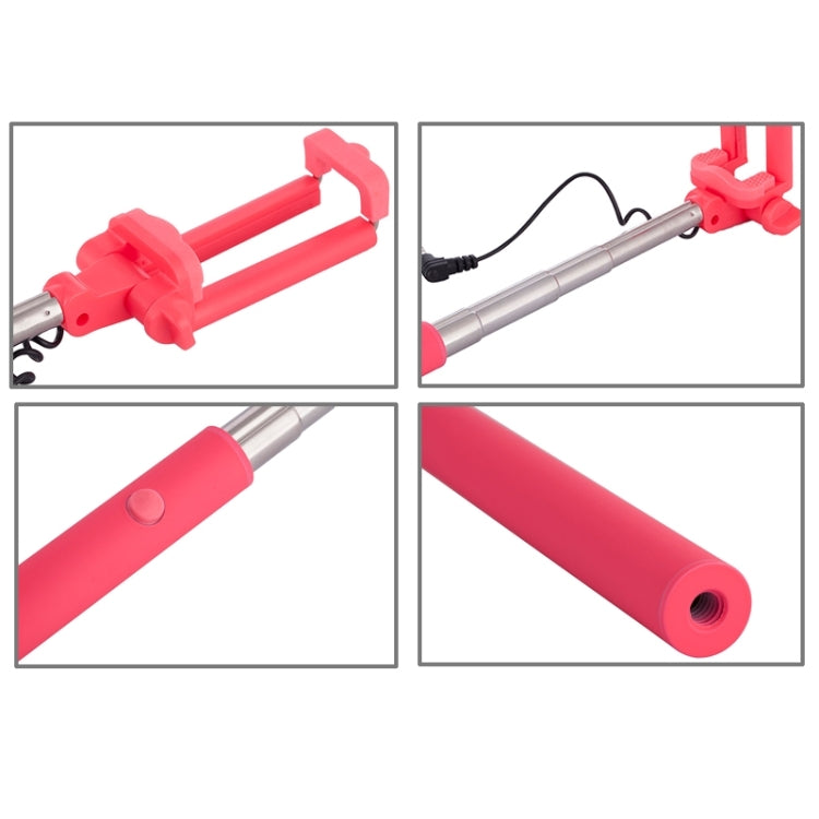 Wire Controlled Metal Selfie Stick Monopod Folding Extendable Plam Handheld Holder for iOS & Android Phone, Folded Length: 16.6cm, Max Extension Length: 63.7cm