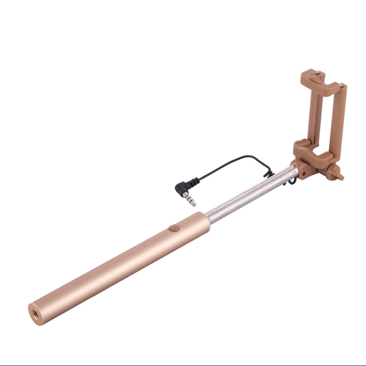 Wire Controlled Metal Selfie Stick Monopod Folding Extendable Plam Handheld Holder for iOS & Android Phone, Folded Length: 16.6cm, Max Extension Length: 63.7cm