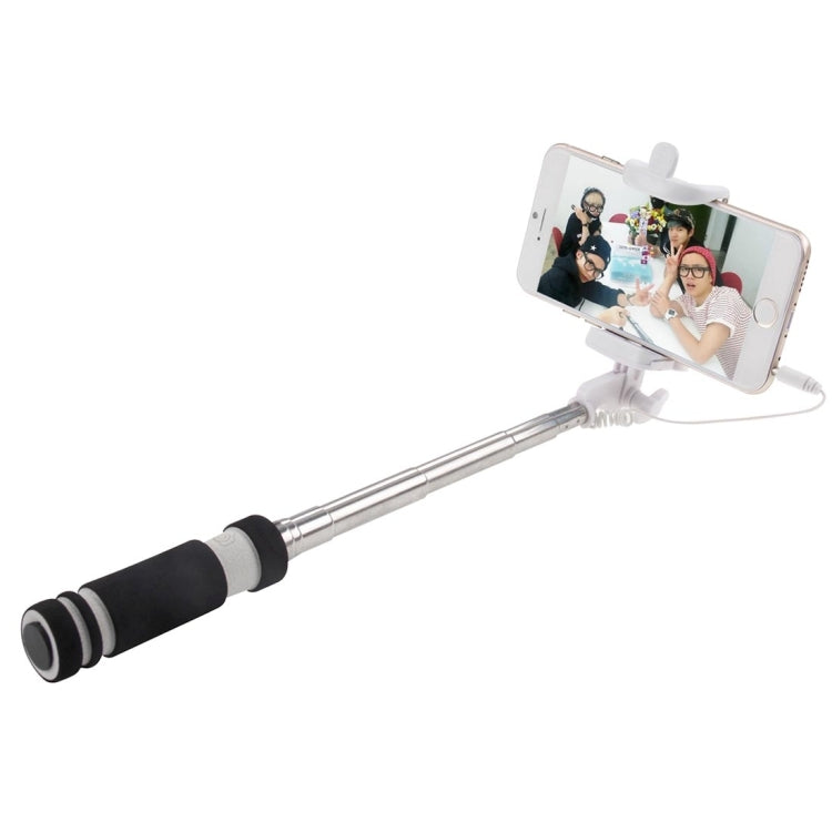 Mini Wire Controlled Selfie Stick Monopod Folding Extendable Pocket Handheld Holder for iOS & Android Phone, Folded Length: 13.5cm, Max Extension Length: 48.0cm