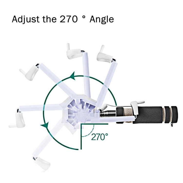Mini Wire Controlled Selfie Stick Monopod Folding Extendable Pocket Handheld Holder for iOS & Android Phone, Folded Length: 13.5cm, Max Extension Length: 48.0cm